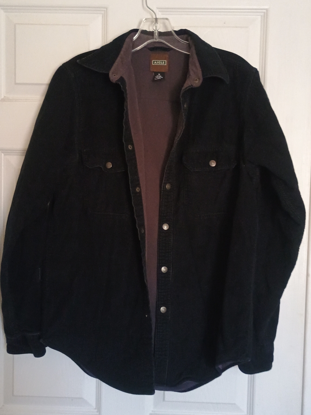 EUC Aigle Men's Black Corduroy Lined Jacket Size M